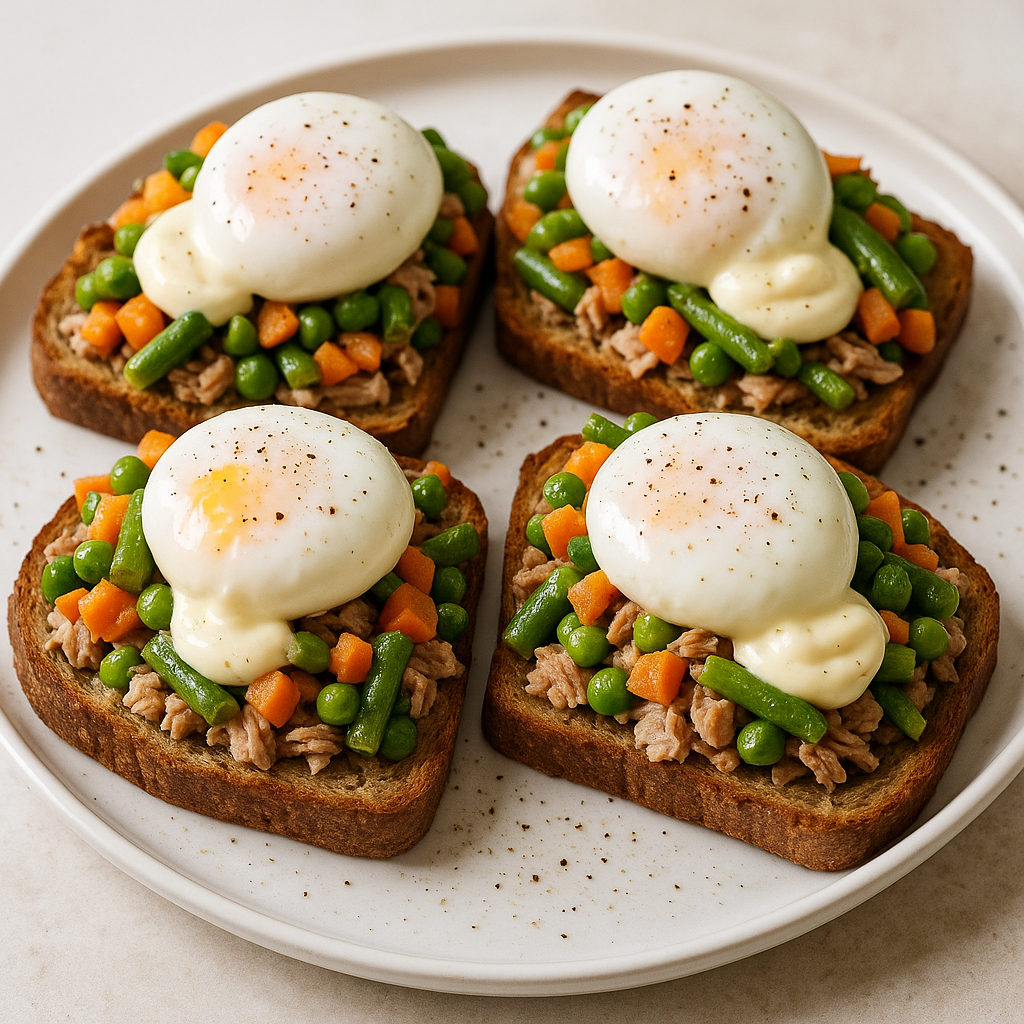 Image de Tartines Completes au Thon, Légumes Sautés et Mayonnaise